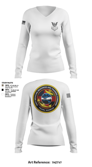 Women's Long Sleeve Vneck Shirt, NMRTC-PH FCPOA, Navy, Teamtime, Team time, sublimation, custom sports apparel, team uniforms, spirit wear, spiritwear, sports uniforms, custom shirts, team store, custom team store, fundraiser sports, apparel fundraiser