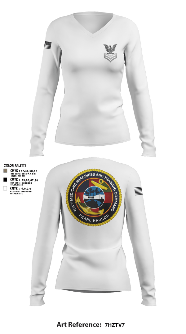 Women's Long Sleeve Vneck Shirt, NMRTC-PH FCPOA, Navy, Teamtime, Team time, sublimation, custom sports apparel, team uniforms, spirit wear, spiritwear, sports uniforms, custom shirts, team store, custom team store, fundraiser sports, apparel fundraiser