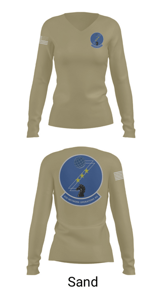 Women's Long Sleeve Vneck Shirt, 83 NOS, Air Force, Teamtime, Team time, sublimation, custom sports apparel, team uniforms, spirit wear, spiritwear, sports uniforms, custom shirts, team store, custom team store, fundraiser sports, apparel fundraiser