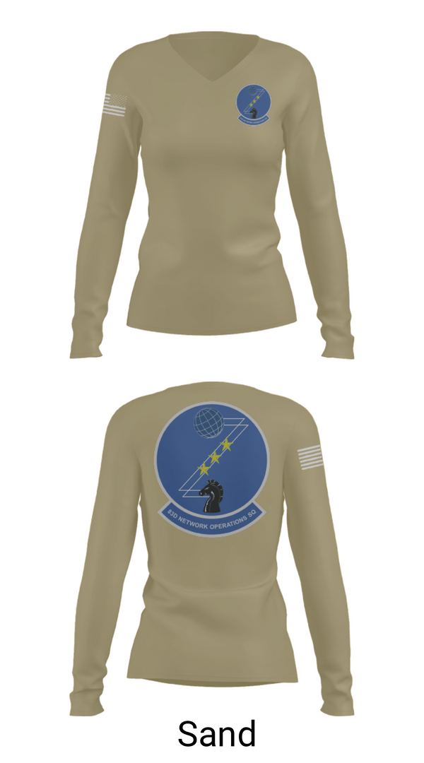 Women's Long Sleeve Vneck Shirt, 83 NOS, Air Force, Teamtime, Team time, sublimation, custom sports apparel, team uniforms, spirit wear, spiritwear, sports uniforms, custom shirts, team store, custom team store, fundraiser sports, apparel fundraiser