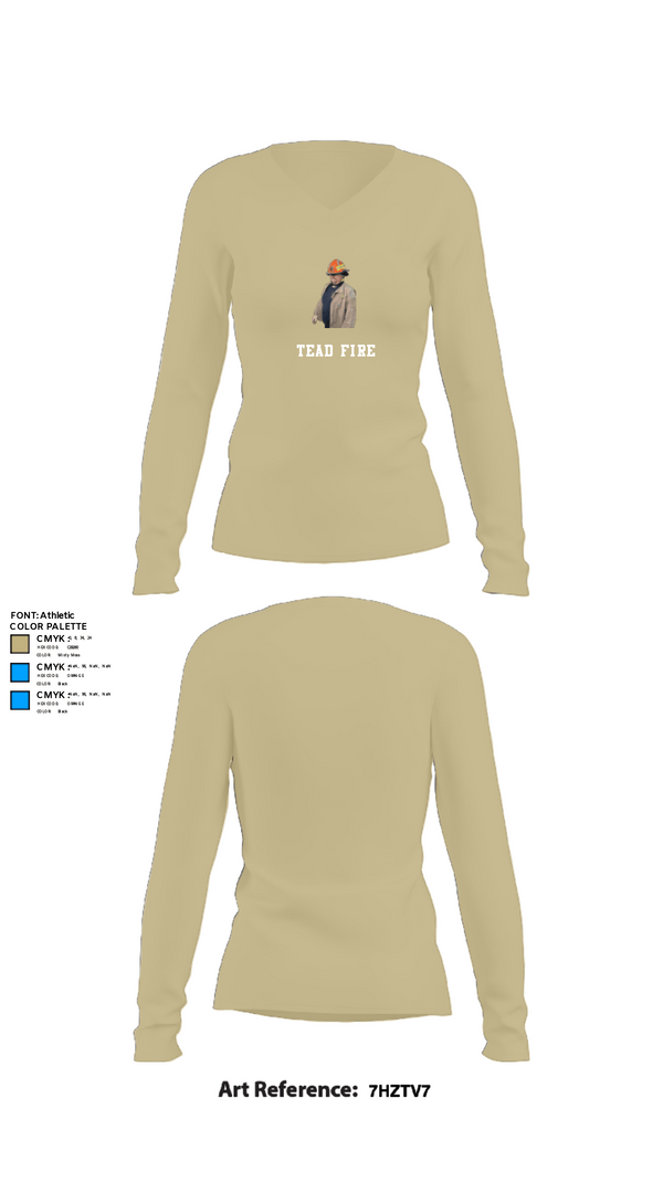 Women's Long Sleeve Vneck Shirt, TEAD FIRE, Fire Department, Teamtime, Team time, sublimation, custom sports apparel, team uniforms, spirit wear, spiritwear, sports uniforms, custom shirts, team store, custom team store, fundraiser sports, apparel fundraiser