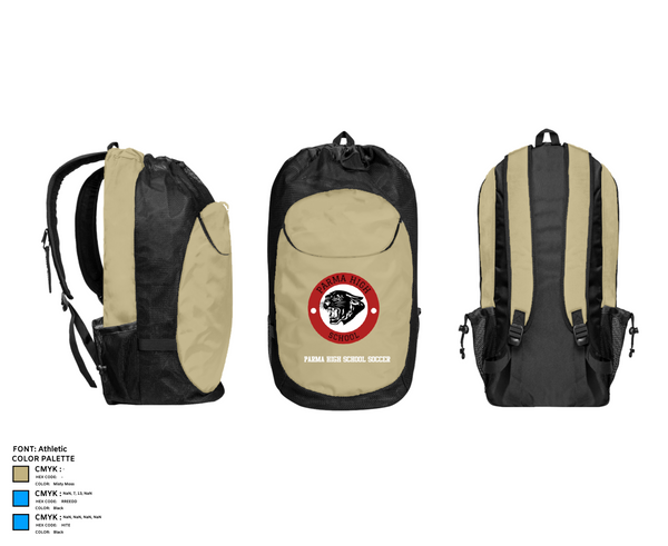 Gear Bag, Parma High School Soccer, Women's Soccer, Teamtime, Team time, sublimation, custom sports apparel, team uniforms, spirit wear, spiritwear, sports uniforms, custom shirts, team store, custom team store, fundraiser sports, apparel fundraiser