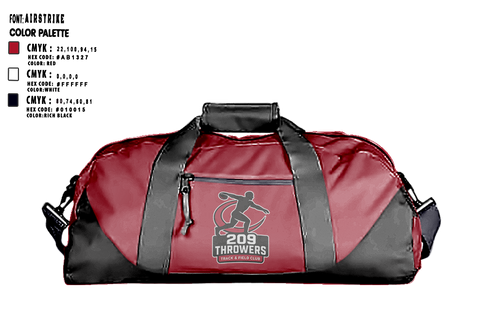 Duffle Bag, 209Throwers, Track & Field, Teamtime, Team time, sublimation, custom sports apparel, team uniforms, spirit wear, spiritwear, sports uniforms, custom shirts, team store, custom team store, fundraiser sports, apparel fundraiser