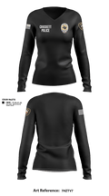 Crockett Police Department 97881074 Women's Long Sleeve V-neck Shirt - 2