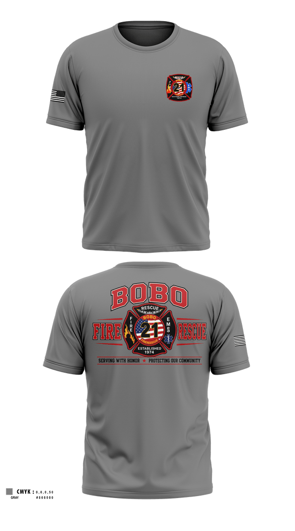 Bobo Fire & Rescue Short Sleeve Performance Shirt - 50