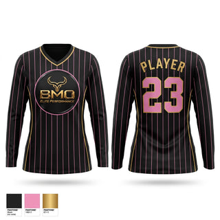 Womens Long Sleeve Vneck Shirt, BMO Elite 12u Salvadge, Softball, Teamtime, Team time, sublimation, custom sports apparel, team uniforms, spirit wear, spiritwear, sports uniforms, custom shirts, team store, custom team store, fundraiser sports, apparel fundraiser