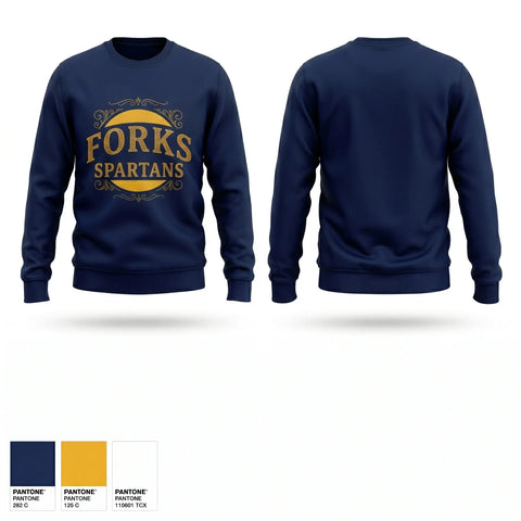 Crew Neck Sweatshirt, Forks Spartans, Baseball, Teamtime, Team time, sublimation, custom sports apparel, team uniforms, spirit wear, spiritwear, sports uniforms, custom shirts, team store, custom team store, fundraiser sports, apparel fundraiser