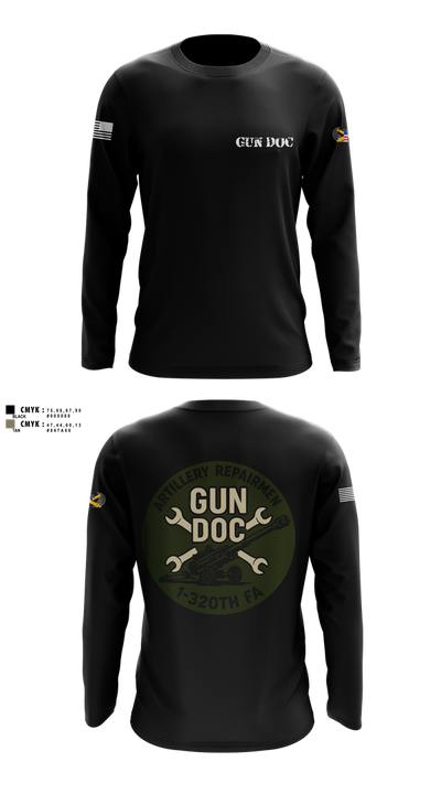 ARMT 1-320th Field Artillery 11716991 Long Sleeve Performance Shirt 1