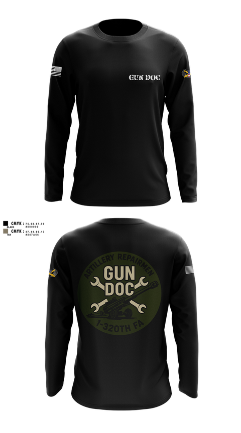 Long Sleeve Performance Shirt, ARMT 1-320th Field Artillery, Army, Teamtime, Team time, sublimation, custom sports apparel, team uniforms, spirit wear, spiritwear, sports uniforms, custom shirts, team store, custom team store, fundraiser sports, apparel fundraiser