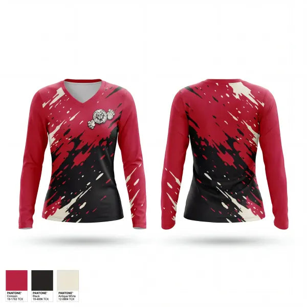 Womens Long Sleeve Vneck Shirt, Stateline pride volleyball club, Women's Volleyball, Teamtime, Team time, sublimation, custom sports apparel, team uniforms, spirit wear, spiritwear, sports uniforms, custom shirts, team store, custom team store, fundraiser sports, apparel fundraiser