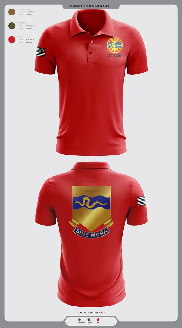Short Sleeve Performance Polo, 3-116 CAV, , Teamtime, Team time, sublimation, custom sports apparel, team uniforms, spirit wear, spiritwear, sports uniforms, custom shirts, team store, custom team store, fundraiser sports, apparel fundraiser