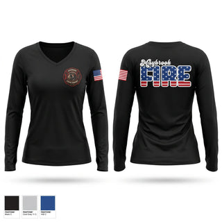 Womens Long Sleeve Vneck Shirt, Maybrook Fire Department, Fire Department, Teamtime, Team time, sublimation, custom sports apparel, team uniforms, spirit wear, spiritwear, sports uniforms, custom shirts, team store, custom team store, fundraiser sports, apparel fundraiser