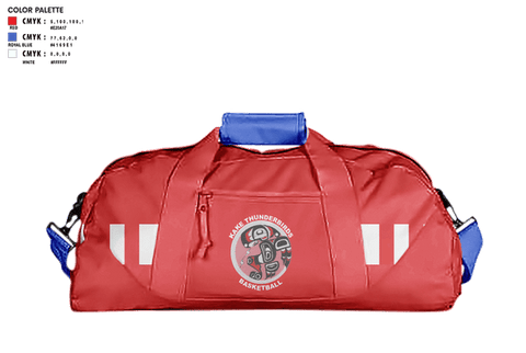 Duffle Bag, Kake Thunderbirds Basketball, Men's Basketball, Teamtime, Team time, sublimation, custom sports apparel, team uniforms, spirit wear, spiritwear, sports uniforms, custom shirts, team store, custom team store, fundraiser sports, apparel fundraiser