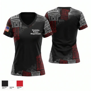Womens Short Sleeve Vneck Shirt, Vandalia Police Department, Police, Teamtime, Team time, sublimation, custom sports apparel, team uniforms, spirit wear, spiritwear, sports uniforms, custom shirts, team store, custom team store, fundraiser sports, apparel fundraiser