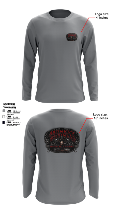 Monkey Business Motorcycke Hauling 24871532 Long Sleeve Performance Shirt 10