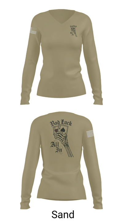 4th plt bad luck 18253345 Women's Long Sleeve V-neck Shirt - 97