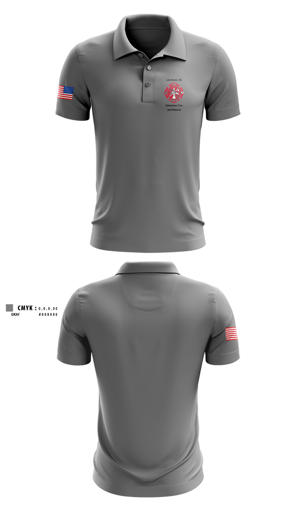 Short Sleeve Performance Polo, Litchfield Volunteer Fire Department, Fire Department, Teamtime, Team time, sublimation, custom sports apparel, team uniforms, spirit wear, spiritwear, sports uniforms, custom shirts, team store, custom team store, fundraiser sports, apparel fundraiser