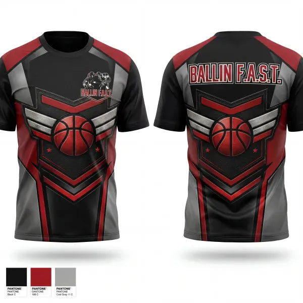 Old School Cotton Feel Shirt, Ballin F.A.S.T, Men's Basketball, Teamtime, Team time, sublimation, custom sports apparel, team uniforms, spirit wear, spiritwear, sports uniforms, custom shirts, team store, custom team store, fundraiser sports, apparel fundraiser