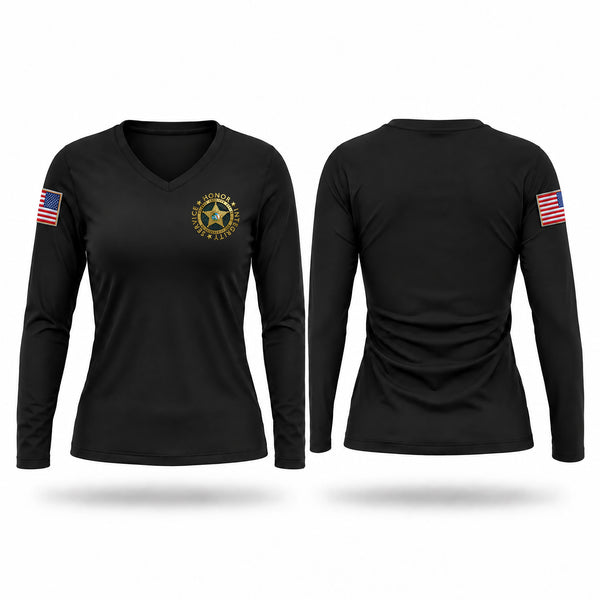Womens Long Sleeve Vneck Shirt, The Volusia Sheriff's Office, Police, Teamtime, Team time, sublimation, custom sports apparel, team uniforms, spirit wear, spiritwear, sports uniforms, custom shirts, team store, custom team store, fundraiser sports, apparel fundraiser