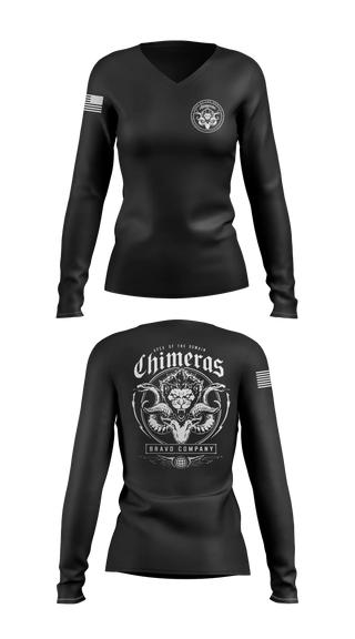 Womens Long Sleeve Vneck Shirt, Bravo Company, 401st Cyber Battalion, Army, Teamtime, Team time, sublimation, custom sports apparel, team uniforms, spirit wear, spiritwear, sports uniforms, custom shirts, team store, custom team store, fundraiser sports, apparel fundraiser