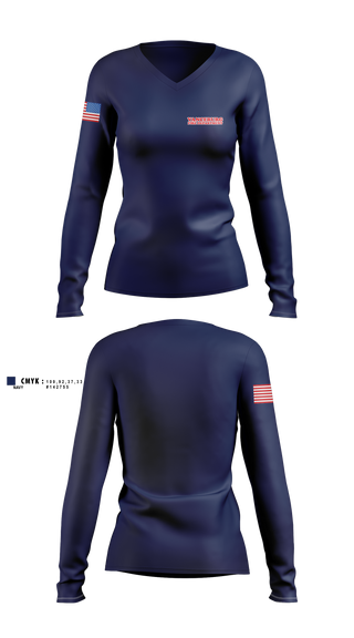 Womens Long Sleeve Vneck Shirt, Vanceburg Fire Department, Fire Department, Teamtime, Team time, sublimation, custom sports apparel, team uniforms, spirit wear, spiritwear, sports uniforms, custom shirts, team store, custom team store, fundraiser sports, apparel fundraiser