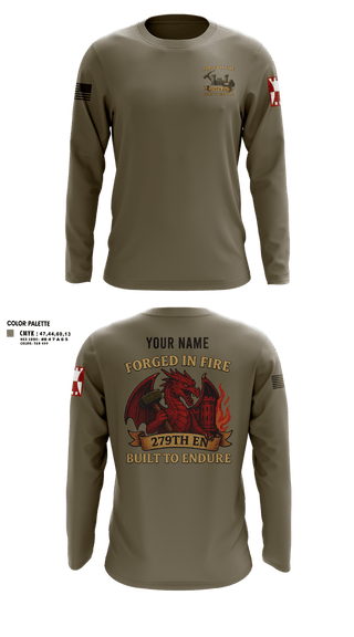 Long Sleeve Performance Shirt, 279TH Engineer Detachment, Army, Teamtime, Team time, sublimation, custom sports apparel, team uniforms, spirit wear, spiritwear, sports uniforms, custom shirts, team store, custom team store, fundraiser sports, apparel fundraiser
