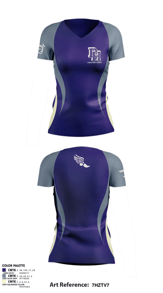Womens Short Sleeve Vneck Shirt, Patrick Henry Patriots, Track & Field, Teamtime, Team time, sublimation, custom sports apparel, team uniforms, spirit wear, spiritwear, sports uniforms, custom shirts, team store, custom team store, fundraiser sports, apparel fundraiser