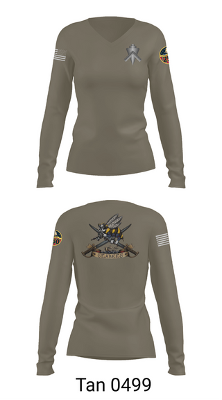 Womens Long Sleeve Vneck Shirt, Seabee, , Teamtime, Team time, sublimation, custom sports apparel, team uniforms, spirit wear, spiritwear, sports uniforms, custom shirts, team store, custom team store, fundraiser sports, apparel fundraiser