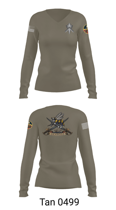 Seabee Women's Long Sleeve V-neck Shirt - 73