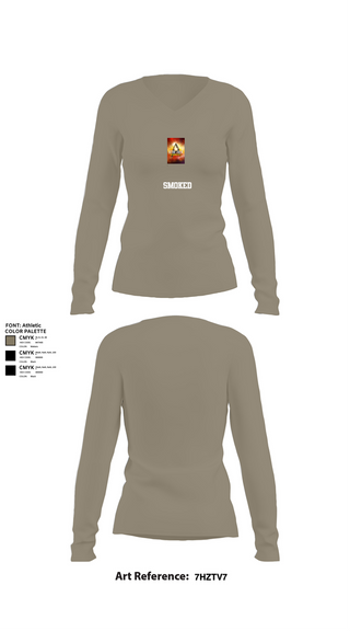 Womens Long Sleeve Vneck Shirt, Smoked, , Teamtime, Team time, sublimation, custom sports apparel, team uniforms, spirit wear, spiritwear, sports uniforms, custom shirts, team store, custom team store, fundraiser sports, apparel fundraiser