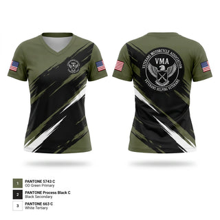 Womens Short Sleeve Vneck Shirt, Veterans Motorcycle Association, , Teamtime, Team time, sublimation, custom sports apparel, team uniforms, spirit wear, spiritwear, sports uniforms, custom shirts, team store, custom team store, fundraiser sports, apparel fundraiser