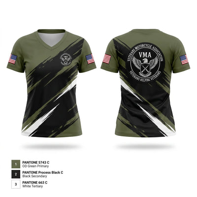 Veterans Motorcycle Association Women's Short Sleeve V-neck Shirt - 1