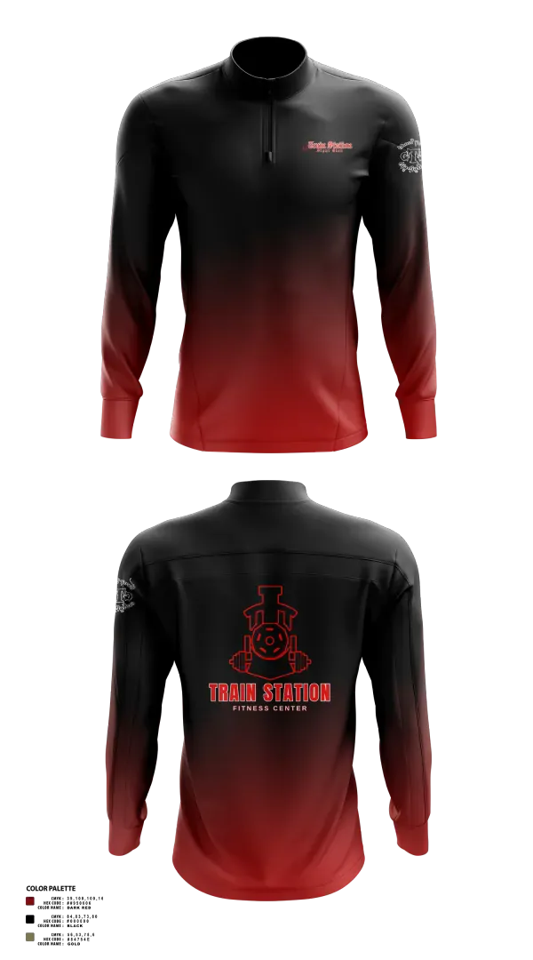 Quarter Zip Jacket, Train Station Fight Club, Spirit Store, Teamtime, Team time, sublimation, custom sports apparel, team uniforms, spirit wear, spiritwear, sports uniforms, custom shirts, team store, custom team store, fundraiser sports, apparel fundraiser