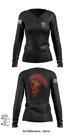 Womens Long Sleeve Vneck Shirt, HHC, 311th (T)SC, , Teamtime, Team time, sublimation, custom sports apparel, team uniforms, spirit wear, spiritwear, sports uniforms, custom shirts, team store, custom team store, fundraiser sports, apparel fundraiser