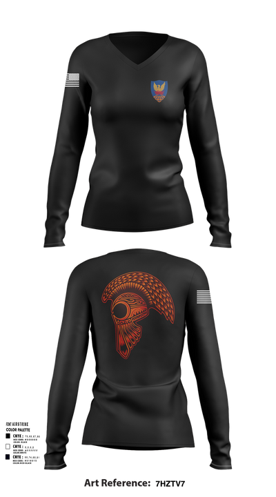 HHC, 311th (T)SC 14853900 Women's Long Sleeve V-neck Shirt - 101