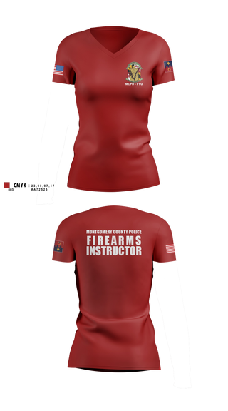 Womens Short Sleeve Vneck Shirt, Montgomery County Police Department - Firearms Training Unit, Police, Teamtime, Team time, sublimation, custom sports apparel, team uniforms, spirit wear, spiritwear, sports uniforms, custom shirts, team store, custom team store, fundraiser sports, apparel fundraiser