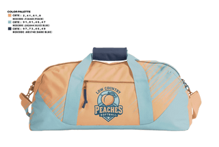 Duffle Bag, LowCountry Peaches, Softball, Teamtime, Team time, sublimation, custom sports apparel, team uniforms, spirit wear, spiritwear, sports uniforms, custom shirts, team store, custom team store, fundraiser sports, apparel fundraiser
