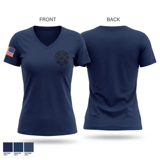 Womens Short Sleeve Vneck Shirt, Manly Fire & Rescue, Fire Department, Teamtime, Team time, sublimation, custom sports apparel, team uniforms, spirit wear, spiritwear, sports uniforms, custom shirts, team store, custom team store, fundraiser sports, apparel fundraiser