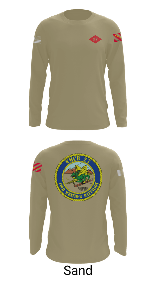 Long Sleeve Performance Shirt, NMCB  27, Navy, Teamtime, Team time, sublimation, custom sports apparel, team uniforms, spirit wear, spiritwear, sports uniforms, custom shirts, team store, custom team store, fundraiser sports, apparel fundraiser