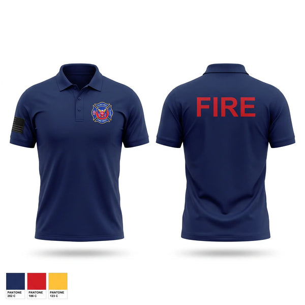 Short Sleeve Performance Polo, Flint Hill Fire, Fire Department, Teamtime, Team time, sublimation, custom sports apparel, team uniforms, spirit wear, spiritwear, sports uniforms, custom shirts, team store, custom team store, fundraiser sports, apparel fundraiser