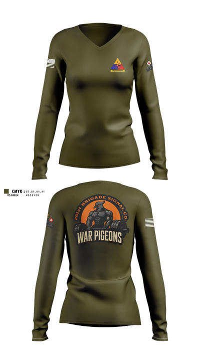 261st War Pigeons Women's Long Sleeve V-neck Shirt - 100
