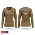 20th Airborne Engineer 22809233 Women's Long Sleeve V-neck Shirt - 1