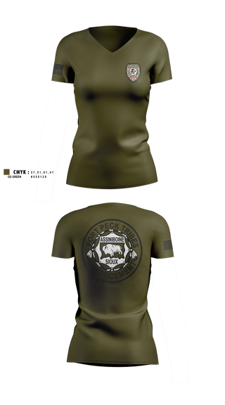Womens Short Sleeve Vneck Shirt, Fort Peck Tribal Fish & Game, Space Force, Teamtime, Team time, sublimation, custom sports apparel, team uniforms, spirit wear, spiritwear, sports uniforms, custom shirts, team store, custom team store, fundraiser sports, apparel fundraiser