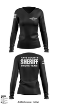 Hays County Sheriff Drone Team  Women's Long Sleeve V-neck Shirt - 2