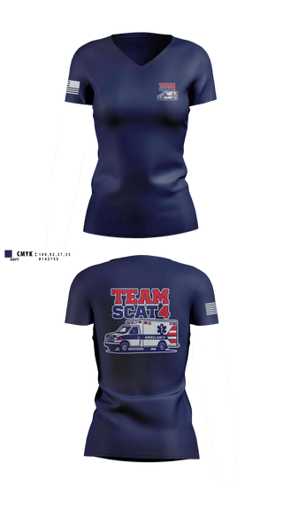 Womens Short Sleeve Vneck Shirt, Scat 4, EMS/EMT, Teamtime, Team time, sublimation, custom sports apparel, team uniforms, spirit wear, spiritwear, sports uniforms, custom shirts, team store, custom team store, fundraiser sports, apparel fundraiser