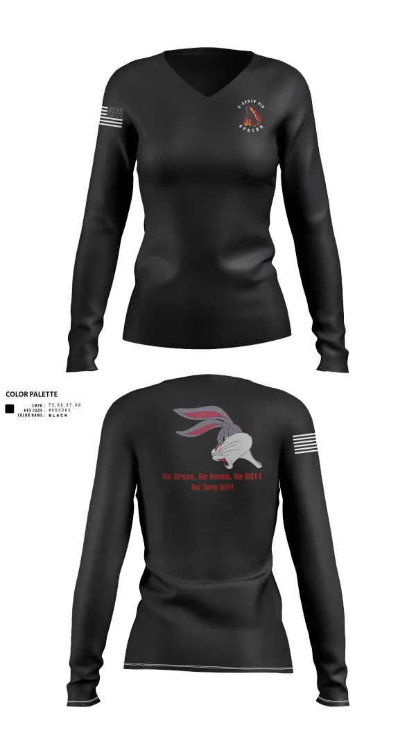 Womens Long Sleeve Vneck Shirt, H Co, 2-325TH AIR, , Teamtime, Team time, sublimation, custom sports apparel, team uniforms, spirit wear, spiritwear, sports uniforms, custom shirts, team store, custom team store, fundraiser sports, apparel fundraiser