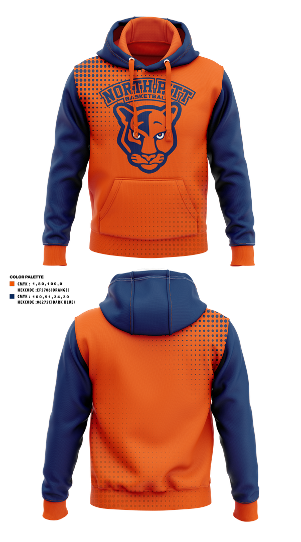 Hoodie, North Pitt High School Basketball, Men's Basketball, Teamtime, Team time, sublimation, custom sports apparel, team uniforms, spirit wear, spiritwear, sports uniforms, custom shirts, team store, custom team store, fundraiser sports, apparel fundraiser