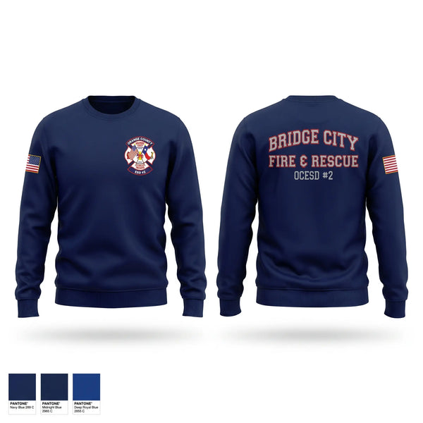 Crew Neck Sweatshirt, Bridge City Fire Department, Fire Department, Teamtime, Team time, sublimation, custom sports apparel, team uniforms, spirit wear, spiritwear, sports uniforms, custom shirts, team store, custom team store, fundraiser sports, apparel fundraiser