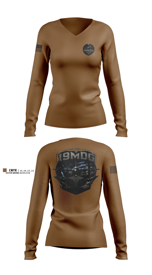 Womens Long Sleeve Vneck Shirt, 19MDG, EMS/EMT, Teamtime, Team time, sublimation, custom sports apparel, team uniforms, spirit wear, spiritwear, sports uniforms, custom shirts, team store, custom team store, fundraiser sports, apparel fundraiser