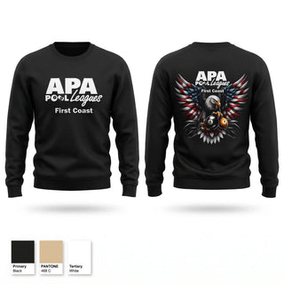 Crew Neck Sweatshirt, First Coast APA, Golf, Teamtime, Team time, sublimation, custom sports apparel, team uniforms, spirit wear, spiritwear, sports uniforms, custom shirts, team store, custom team store, fundraiser sports, apparel fundraiser